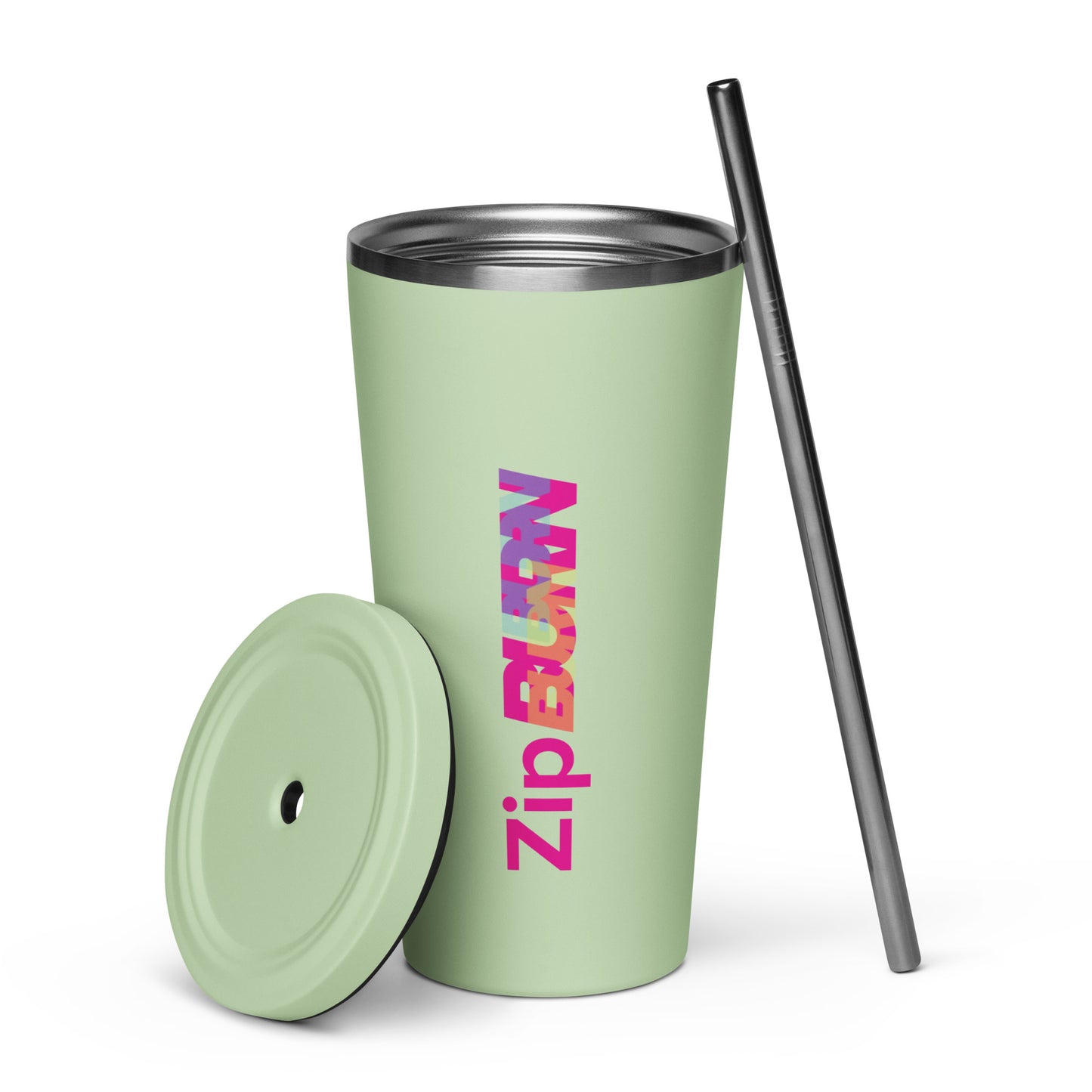 ZipBURN - Color Insulated tumbler with a straw