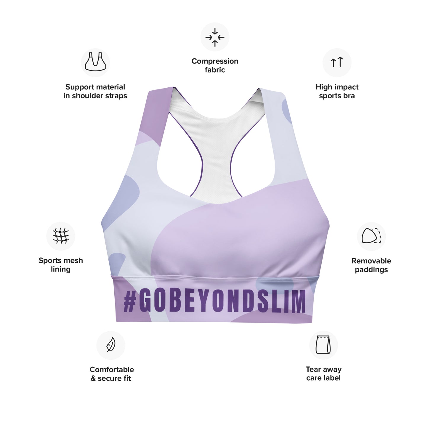 CAMO #GOBEYONDSLIM Longline sports bra