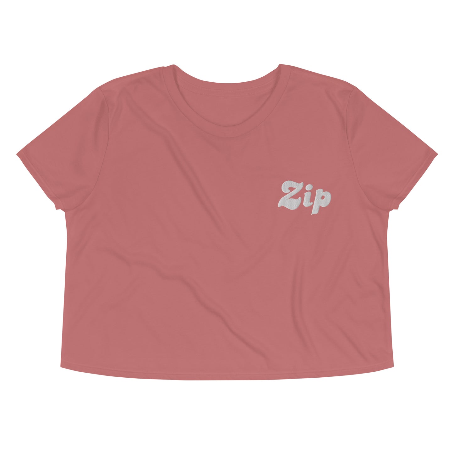 ZIP Embroidered Crop Tee