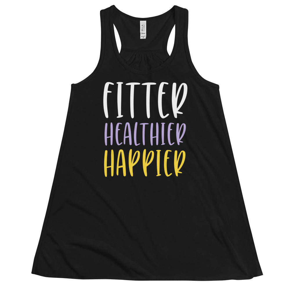 FITTER HEALTHIER HAPPIER Women's Flowy Racerback Tank