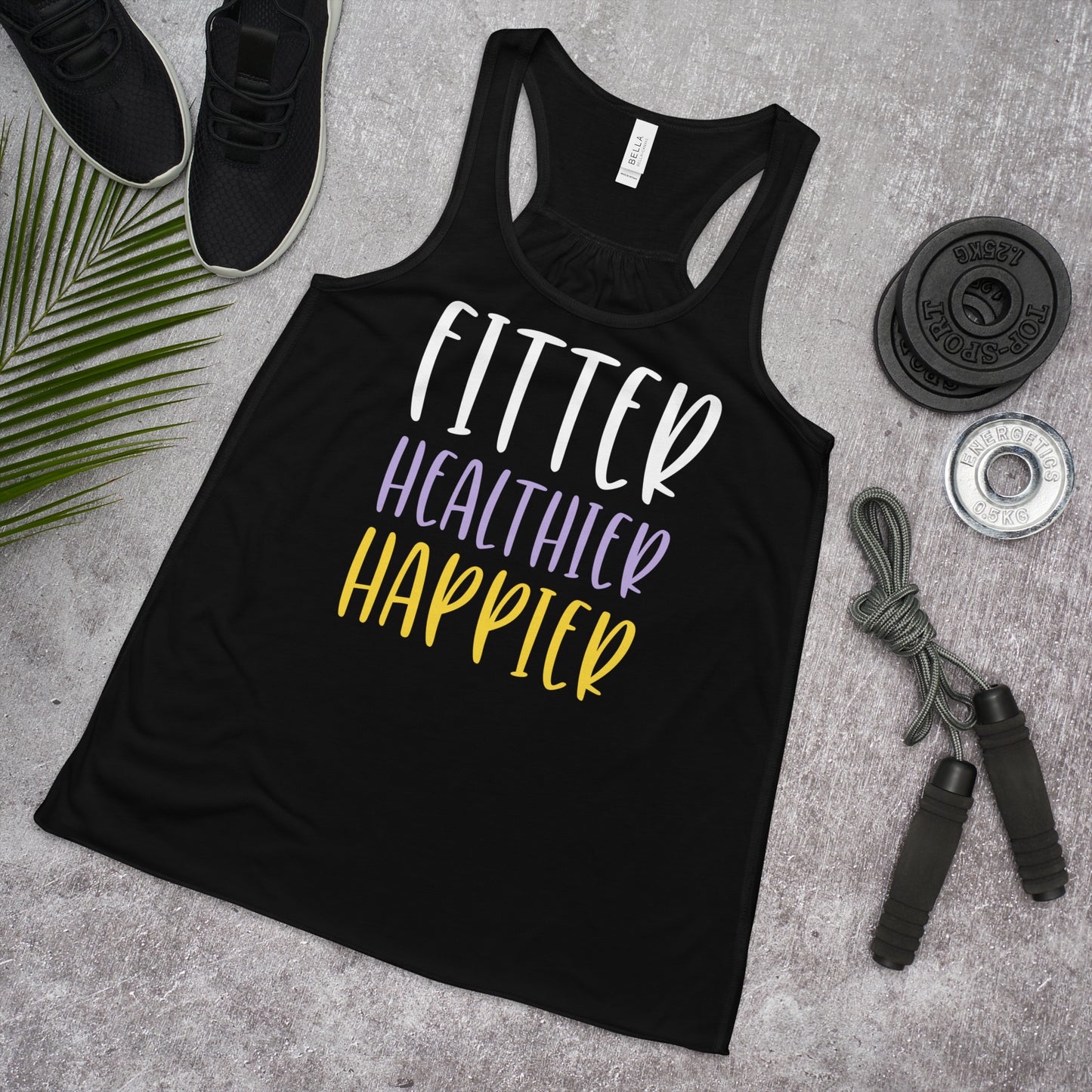 FITTER HEALTHIER HAPPIER Women's Flowy Racerback Tank