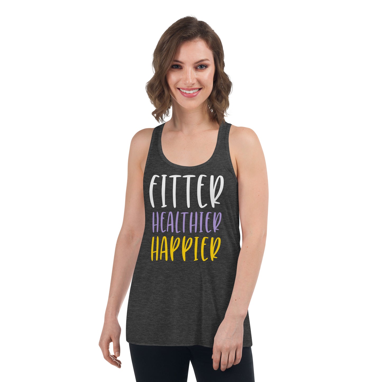 FITTER HEALTHIER HAPPIER Women's Flowy Racerback Tank