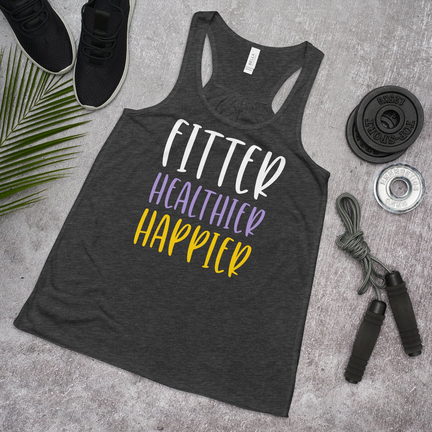 FITTER HEALTHIER HAPPIER Women's Flowy Racerback Tank