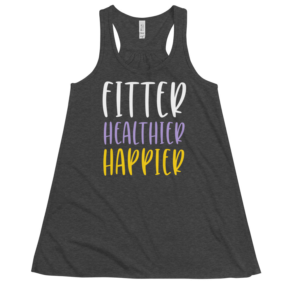 FITTER HEALTHIER HAPPIER Women's Flowy Racerback Tank