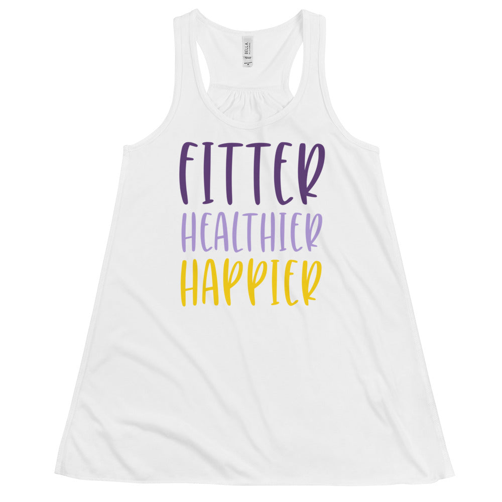 FITTER HEALTHIER HAPPIER Women's Flowy Racerback Tank