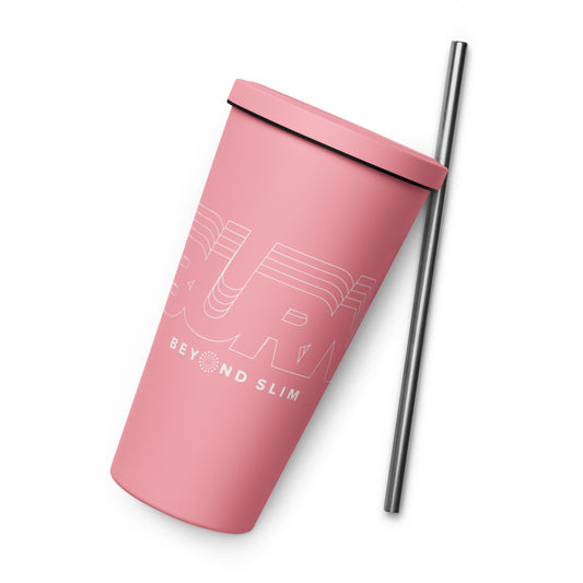 ZipBURN Insulated tumbler with a straw